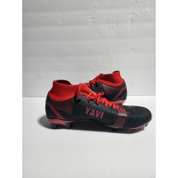 Nike Men size 8 Mercurial Superfly Customized YAVI Black and RED Soccer Cleats - Picture 8 of 11